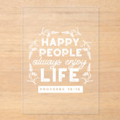 Inspirational Christian Quote from Proverbs 15:15 アクリル招待状 (正面)