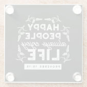 Inspirational Christian Quote from Proverbs 15:15 ガラスコースター (裏面)