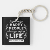 Inspirational Christian Quote from Proverbs 15:15 キーホルダー (裏面)