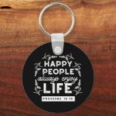 Inspirational Christian Quote from Proverbs 15:15 キーホルダー (正面)