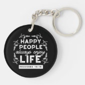 Inspirational Christian Quote from Proverbs 15:15 キーホルダー (裏面)