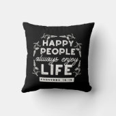 Inspirational Christian Quote from Proverbs 15:15 クッション (裏面)