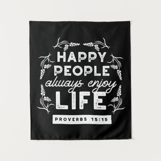 Inspirational Christian Quote from Proverbs 15:15 タペストリー (正面)