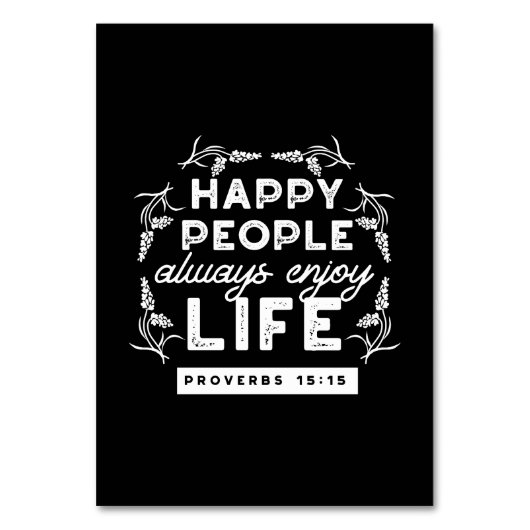 Inspirational Christian Quote from Proverbs 15:15 テーブルナンバー (正面)