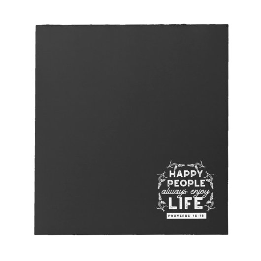 Inspirational Christian Quote from Proverbs 15:15 ノートパッド (正面)