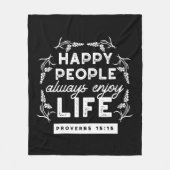 Inspirational Christian Quote from Proverbs 15:15 フリースブランケット (正面)