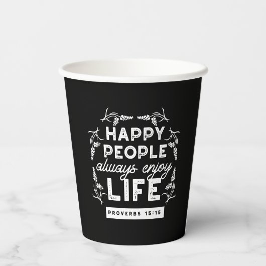 Inspirational Christian Quote from Proverbs 15:15 紙コップ (裏面)