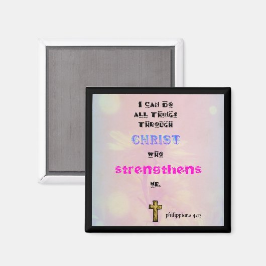 Inspirational Christian Scripture Quote Typography マグネット (正面/裏面)