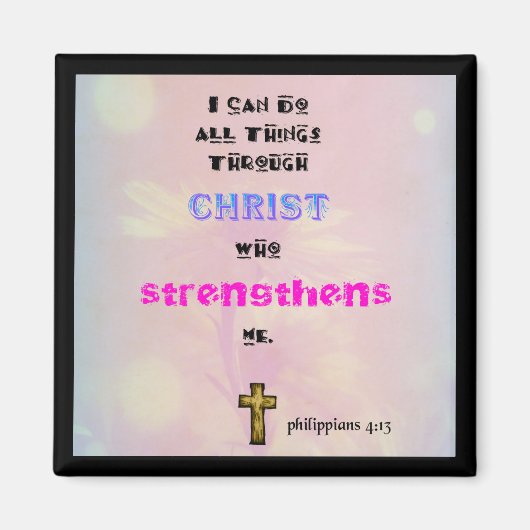 Inspirational Christian Scripture Quote Typography マグネット (正面)