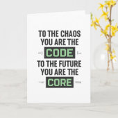 Inspirational Coding Quote – Code and Core カード (黄色い花)