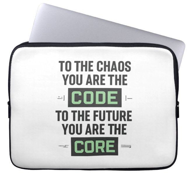 Inspirational Coding Quote – Code and Core ラップトップスリーブ (正面)
