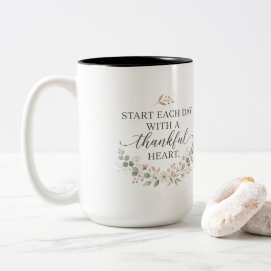 Inspirational Coffee Mug Gift for Birthday,Wedding ツートーンマグカップ (ドーナツ)