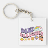 Inspirational Don't Overthink it Wordart Keychain キーホルダー (正面)