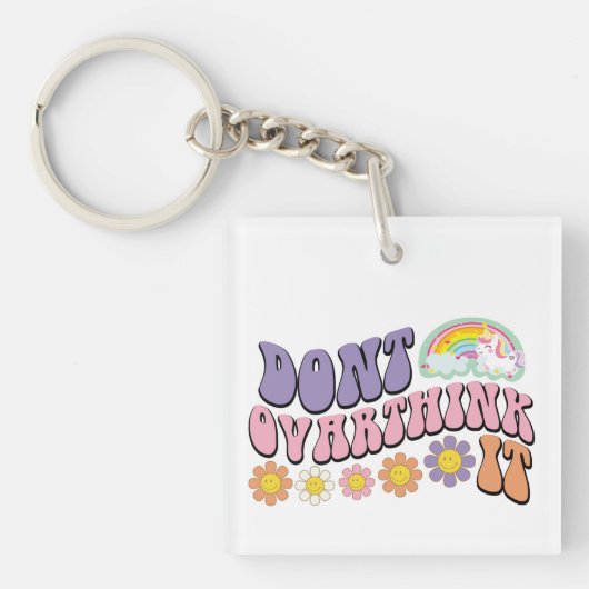 Inspirational Don't Overthink it Wordart Keychain キーホルダー (正面)