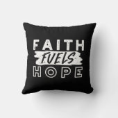 Inspirational Faith Quote – Faith Fuels Hope クッション (裏面)