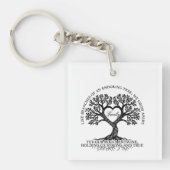 Inspirational family quotes on a tree with roots キーホルダー (正面)