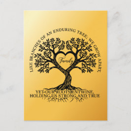 Inspirational family quotes on a tree with roots ポストカード