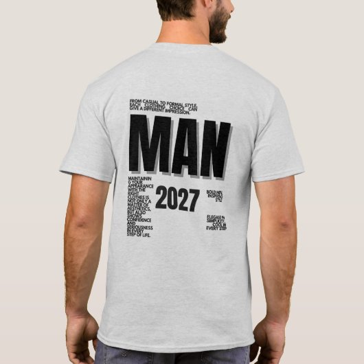 Inspirational Fashion Statement Typography Art Tシャツ (裏面)