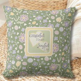 Inspirational Floral Cottagecore Throw Pillow  クッション