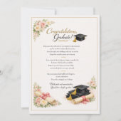 Inspirational Floral Graduation Message  シーズンカード (正面)