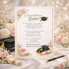 Inspirational Floral Graduation Message  シーズンカード