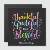 Inspirational Floral Gratitude Wreath Handcrafted  (正面/裏面)