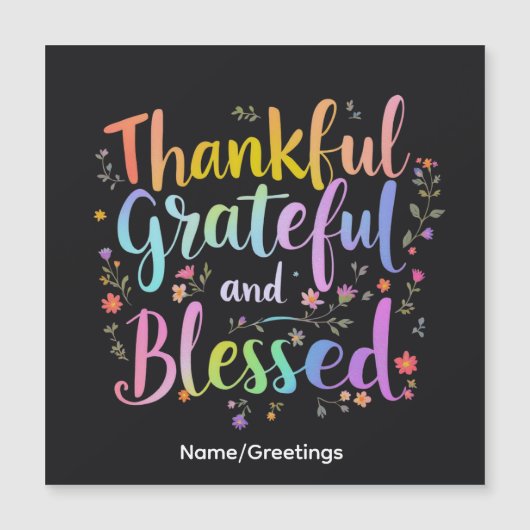 Inspirational Floral Gratitude Wreath Handcrafted  (正面)