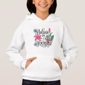 Inspirational Floral Kids’ Pullover Hoodie (正面)