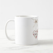 Inspirational Floral Love Hope Joy Heart Bow コーヒーマグカップ (左)