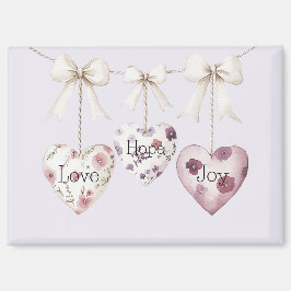 Inspirational Floral Love Hope Joy Hearts Bow マグネット