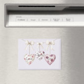 Inspirational Floral Love Hope Joy Hearts Bow マグネット (インサイチュ (食洗機))