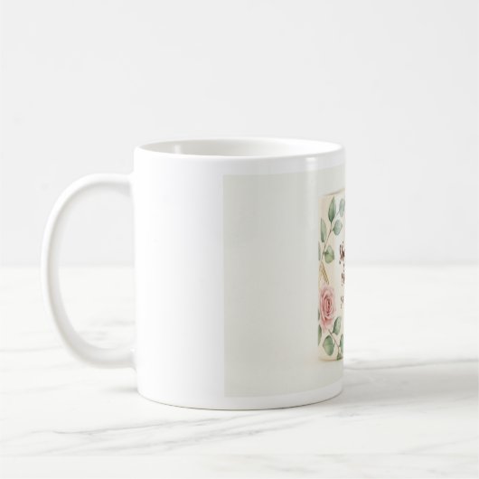 Inspirational Floral Mug | She Believed She Could  コーヒーマグカップ (左)