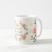 Inspirational Floral Mug | She Believed She Could  コーヒーマグカップ (正面右)