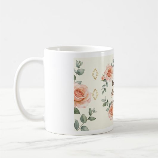 Inspirational Floral Mug | She Believed She Could  コーヒーマグカップ (左)