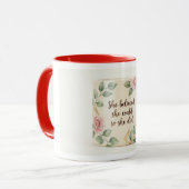 Inspirational Floral Mug | She Believed She Could  マグカップ (正面左)