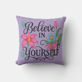 Inspirational Floral Throw Pillow (16" x 16") クッション