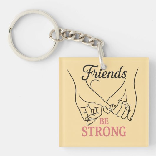 Inspirational Friendship Square Keychain キーホルダー (正面)