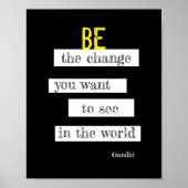 inspirational Gandhi quote poster modern chic ポスター (正面)