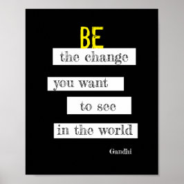 inspirational Gandhi quote poster modern chic ポスター