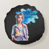 Inspirational Girl Graphic  ラウンドクッション (裏面)