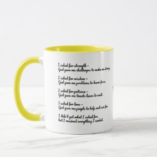 Inspirational God Quote Mug – Strength, Wisdom マグカップ