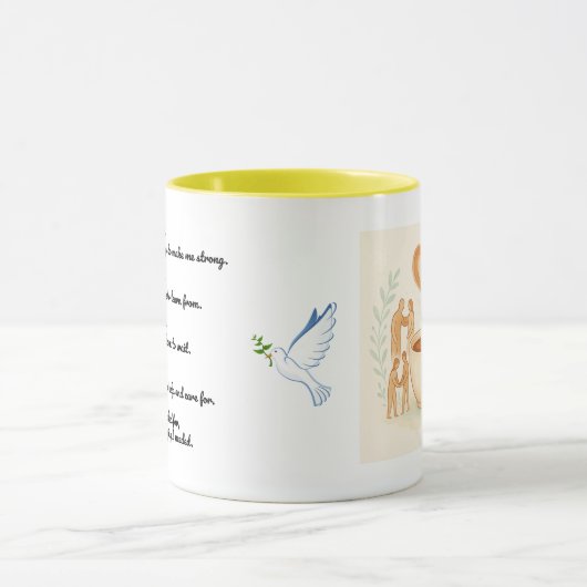 Inspirational God Quote Mug – Strength, Wisdom マグカップ (中央)