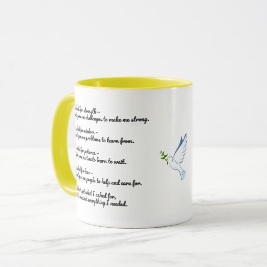 Inspirational God Quote Mug – Strength, Wisdom マグカップ (正面左)