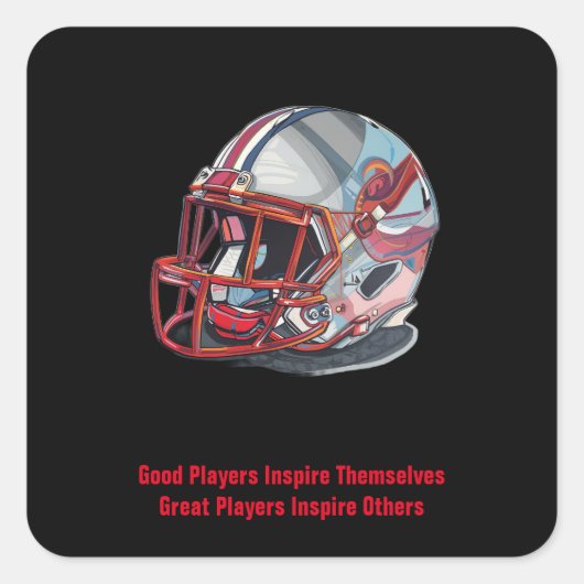 Inspirational Good Players Pop Art Football Helmet スクエアシール (正面)