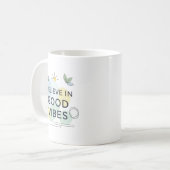Inspirational Good Vibes Only Motivational Gift コーヒーマグカップ (正面左)