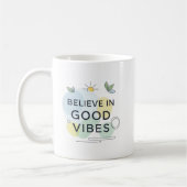 Inspirational Good Vibes Only Motivational Gift コーヒーマグカップ (左)