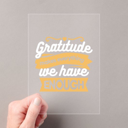 Inspirational Gratitude Typography Quotes アクリル招待状 (インサイチュ (ポータブル))