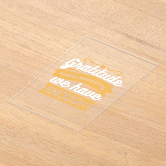 Inspirational Gratitude Typography Quotes アクリル招待状 (レイダウン)