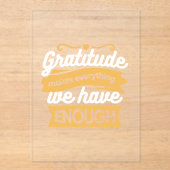 Inspirational Gratitude Typography Quotes アクリル招待状 (正面)