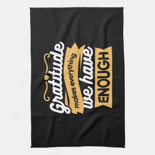 Inspirational Gratitude Typography Quotes キッチンタオル (縦)